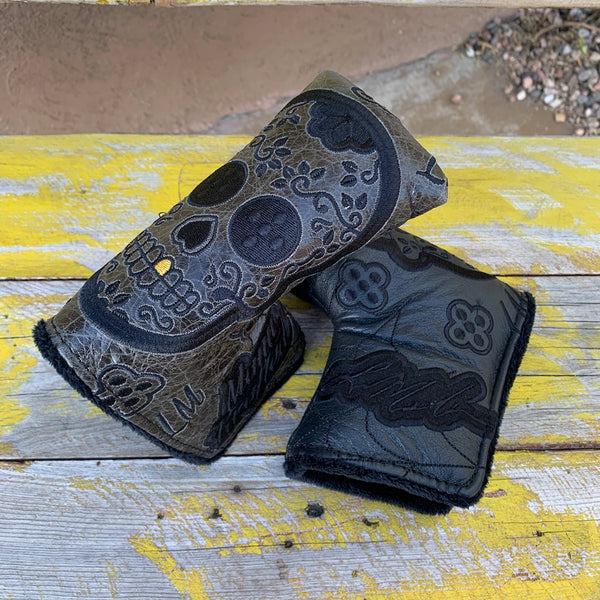 Black'd Out Leather Sugar Skull Putter covers, Limited Run